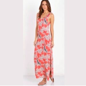 For Love And Lemons Coral and Gray Maxi Dress